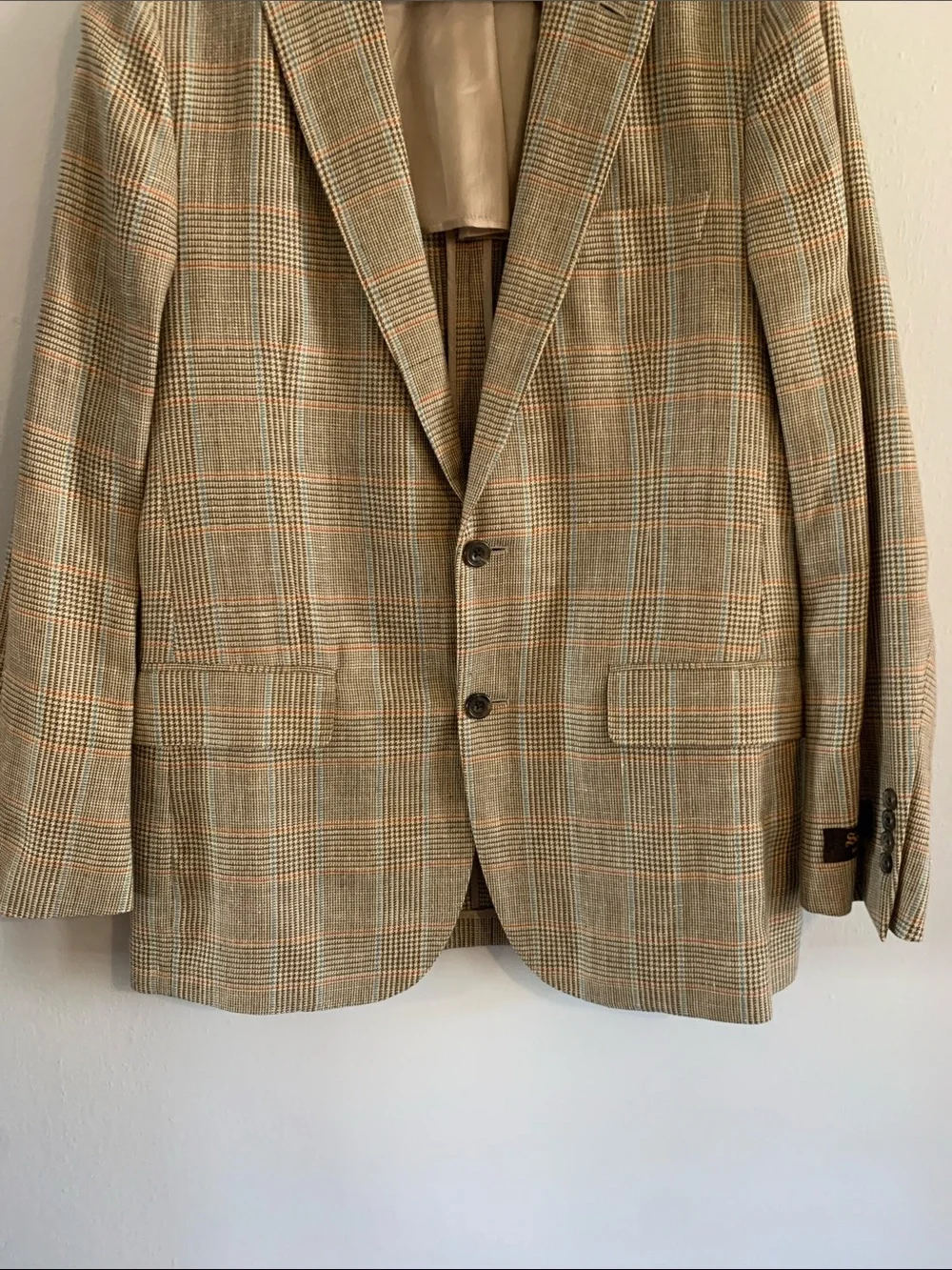 SOUTHWICK Men's Plaid Two-Button Sport Coat - Brown & Tan - BRAND NEW WITH TAGS!